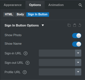 Sign In Button Options
