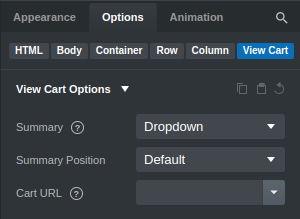 View Cart Options